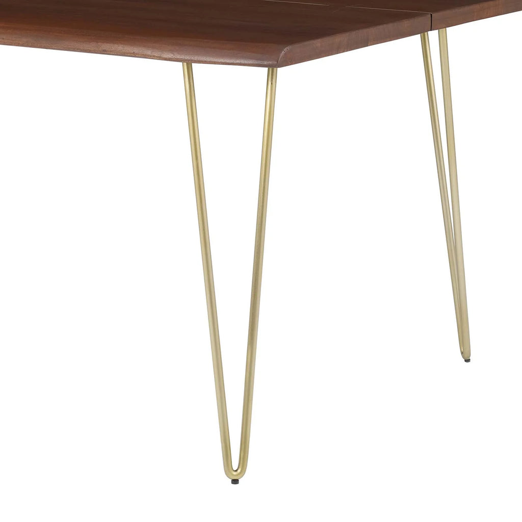 96" Live Edge Acacia Wood Dining Table in Gold Walnut B653