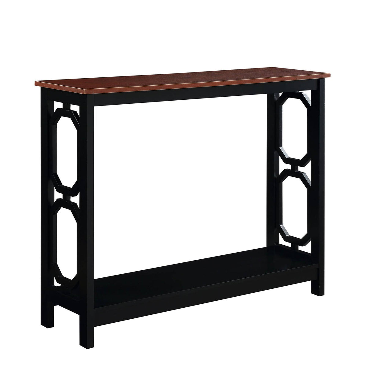 Cherry Top Black Console Table D56295