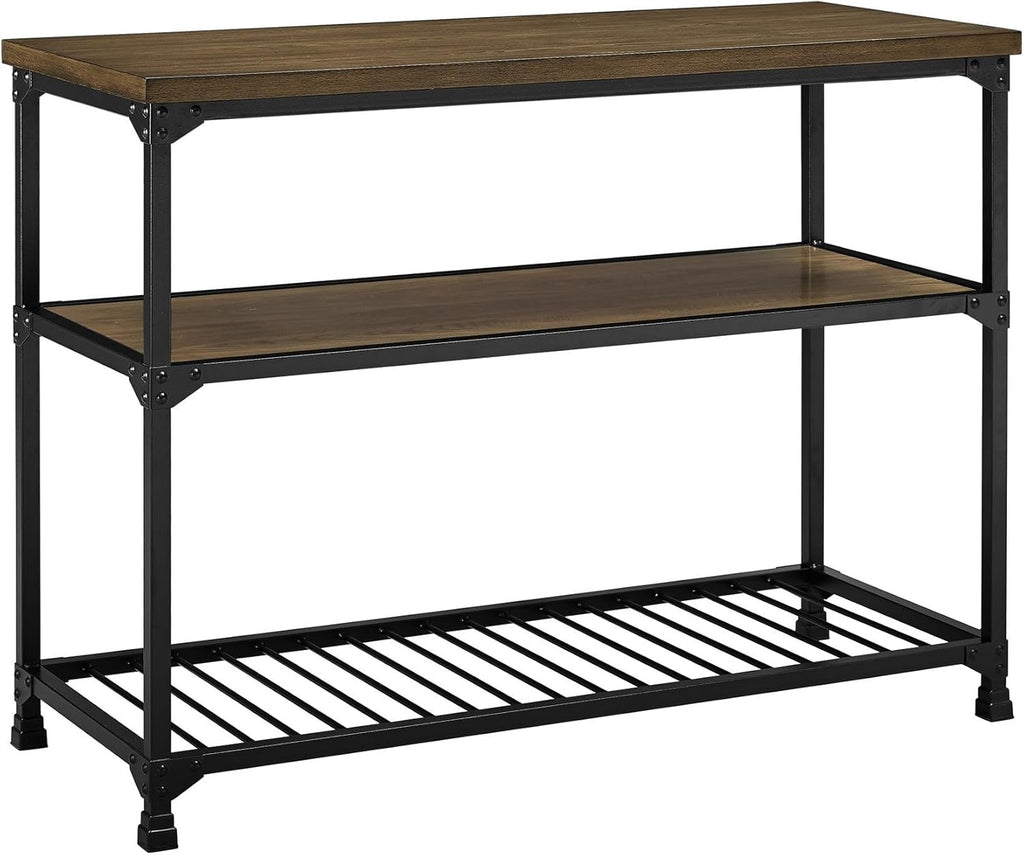 Rustic Antique Oak Black Multifunction Island M2186