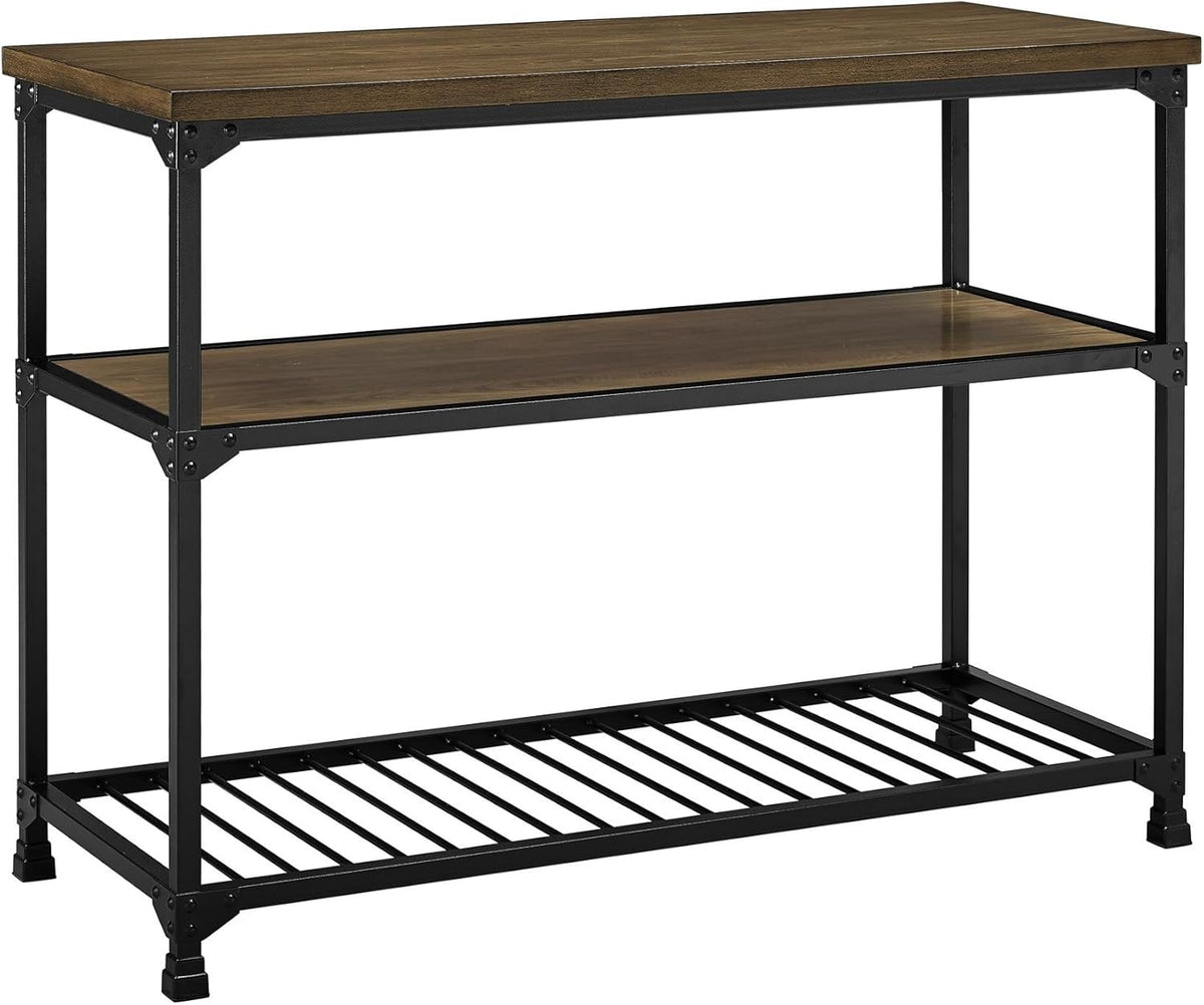 Rustic Antique Oak Black Multifunction Island M2186