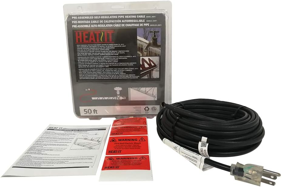 Self Regulating Pre-Assembled Heating Cable 50-feet 120V Pack of 2 O823