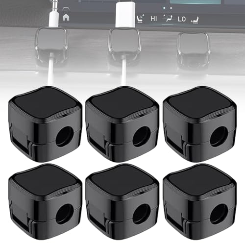 Black 6 Pcs Magnetic Cable Organizer Clips W80863