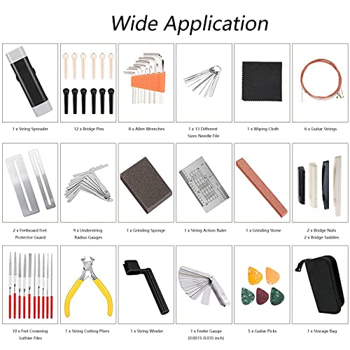 72PCS Guitar Repairing Maintenance Tool Kit with Strings Picks V584137