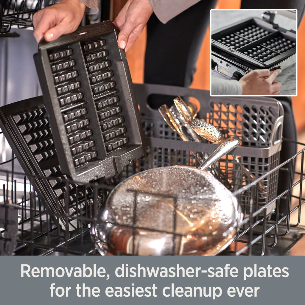 4 slice Belgian Waffle Maker with Removable Plates P103337