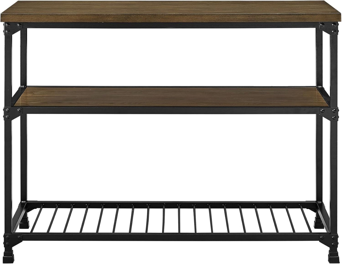 Rustic Antique Oak Black Multifunction Island M2186