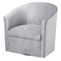 Gray Microfiber Swivel Accent Chair R456
