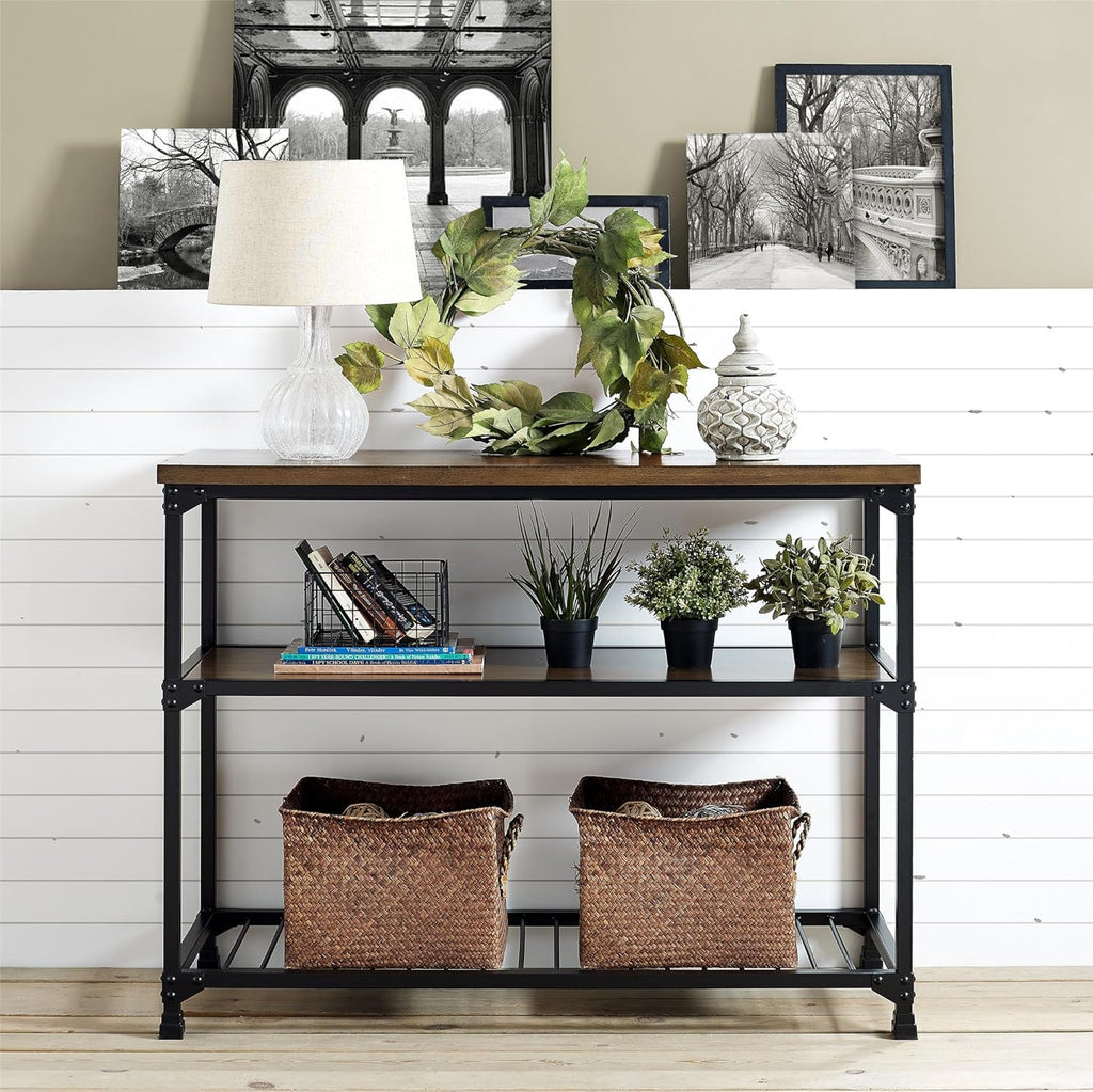Rustic Antique Oak Black Multifunction Island M2186