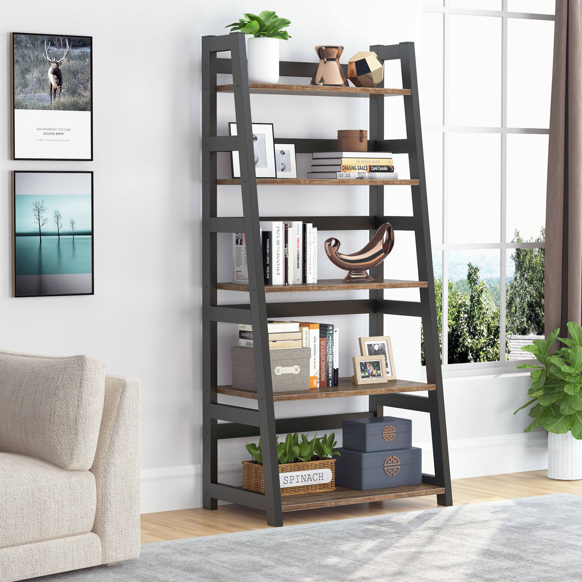 5-Tier Modern Bookshelf J782