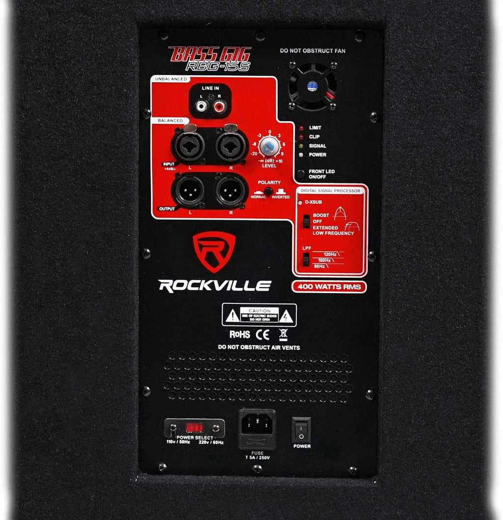 15" 1600w Active Powered PA Subwoofer with Steel Casters X298