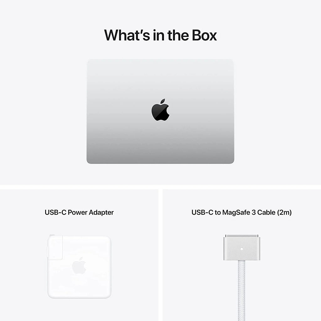 Refurbished MacBook Pro 14" Laptop, M1 Pro, 8 Core CPU, 14 Core GPU, 16GB RAM, 512GB SSD, Silver, Blue Bag E39088