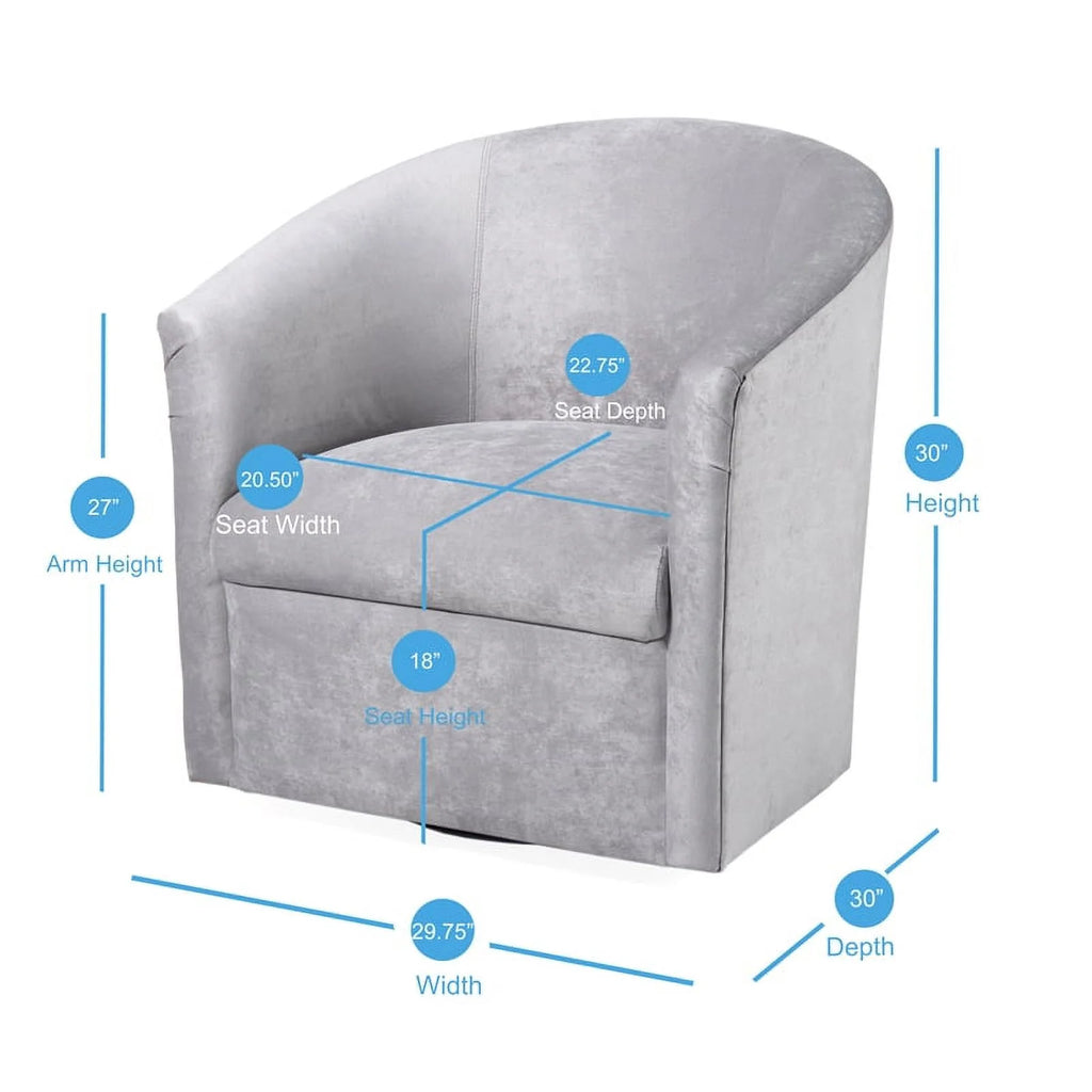 Gray Microfiber Swivel Accent Chair R456