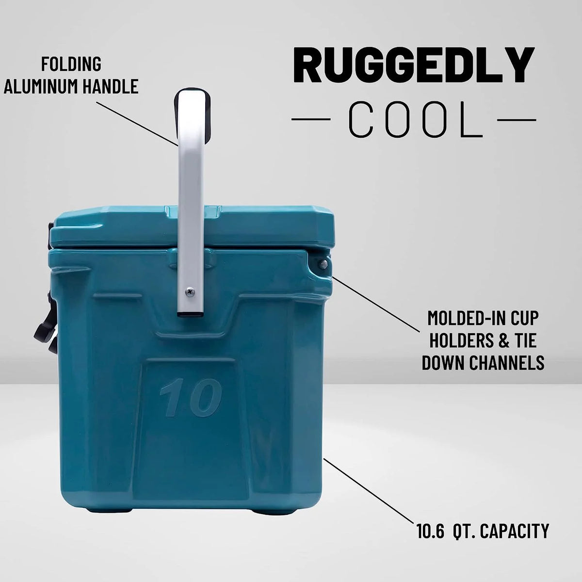 10L Cooler Ice Chest with Carry Handle and Cup Holders Y775775
