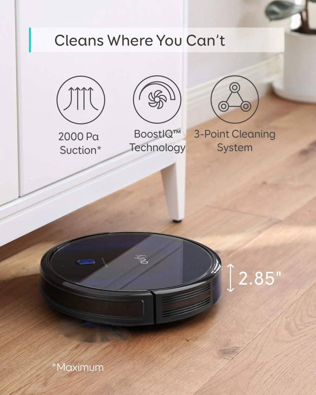 Wi-Fi Connected 2000Pa Suction Robot Vacuum Cleaner K9636