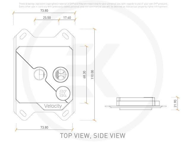 Matte Black / Silver CPU Waterblock B698